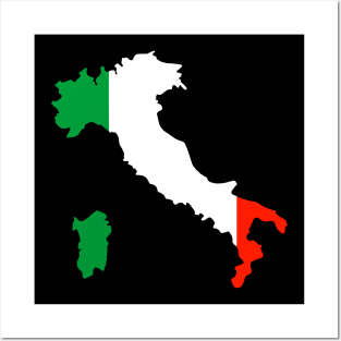 Italian Flag with map Posters and Art